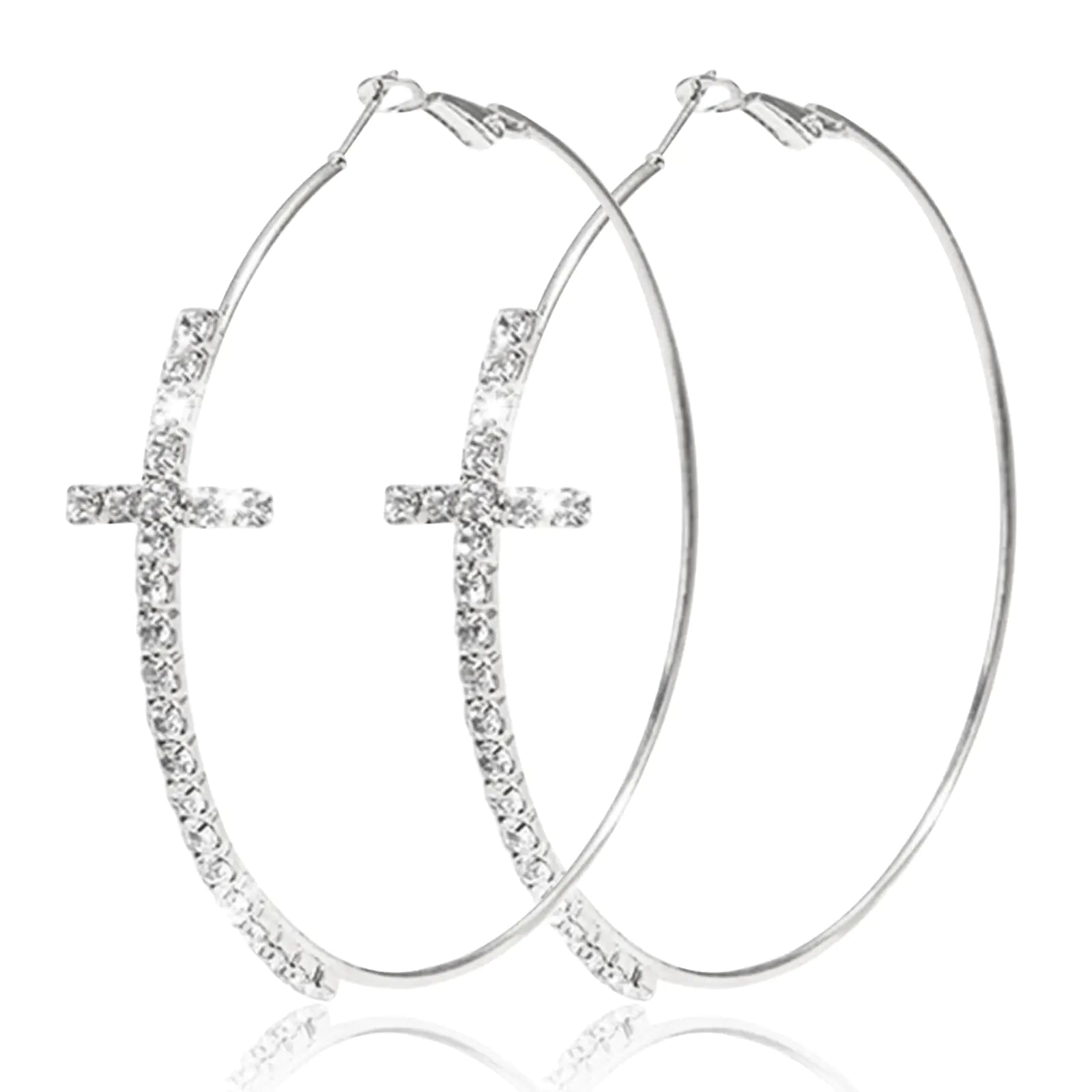 Rhinestone Big Hoop Earrings for Women Dress Sparkly Glitter Hoop Earrings Extra Large Gold Hoops Earrings Exaggerated Prom Wedding Party Earrings Formal Jewelry for Women 2024