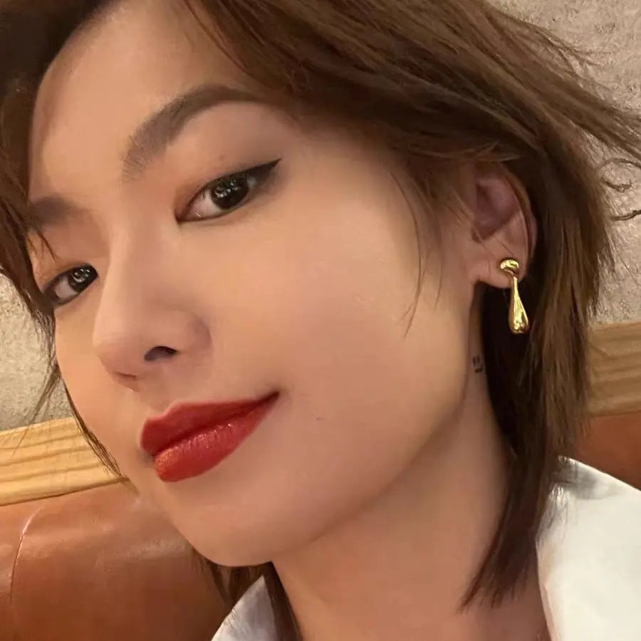 18K Gold-Plated Stainless Steel Geometric Drop Earrings