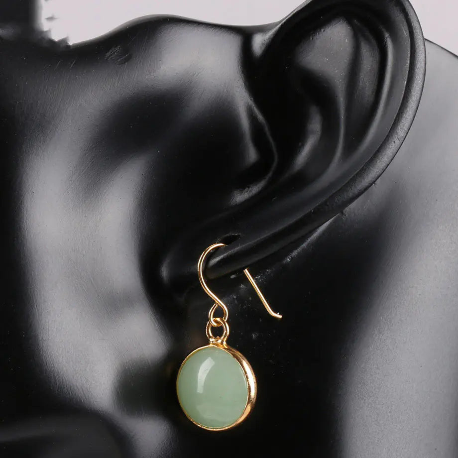 Creative Gold-Plated Natural Amethyst Crystal Earrings