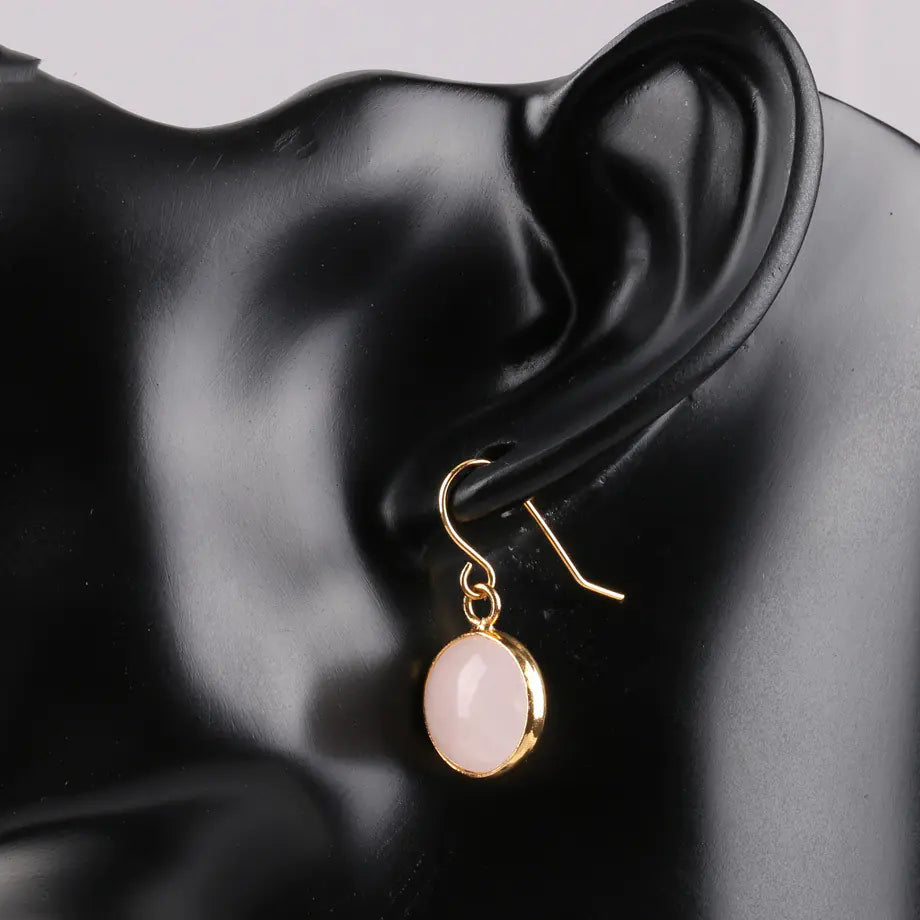 Creative Gold-Plated Natural Amethyst Crystal Earrings