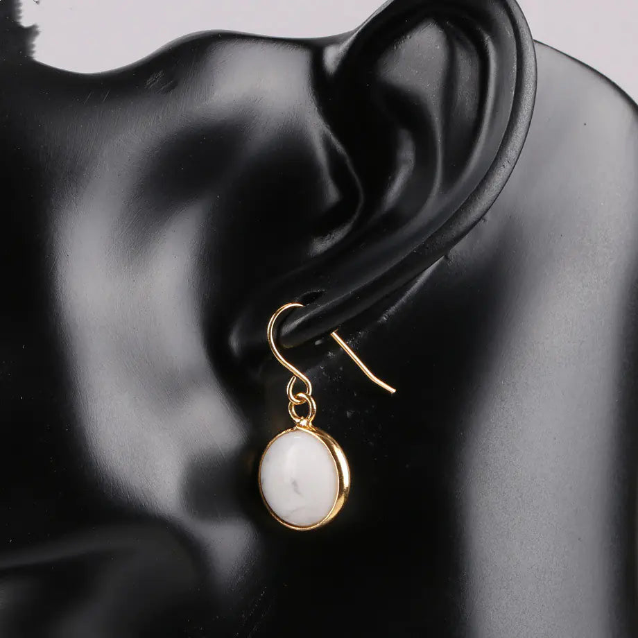 Creative Gold-Plated Natural Amethyst Crystal Earrings