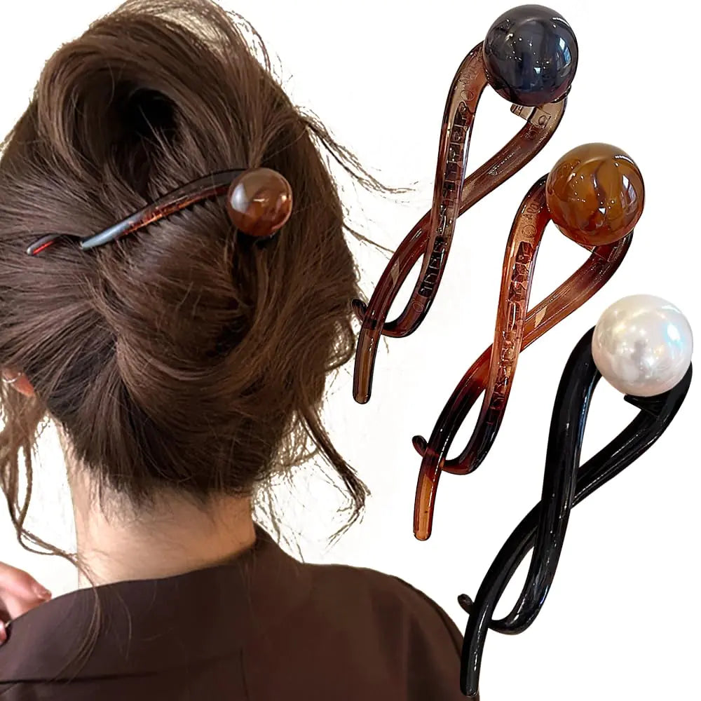 Pearl adorned hair pin