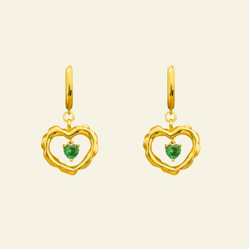 Smaragd Heart Earrings