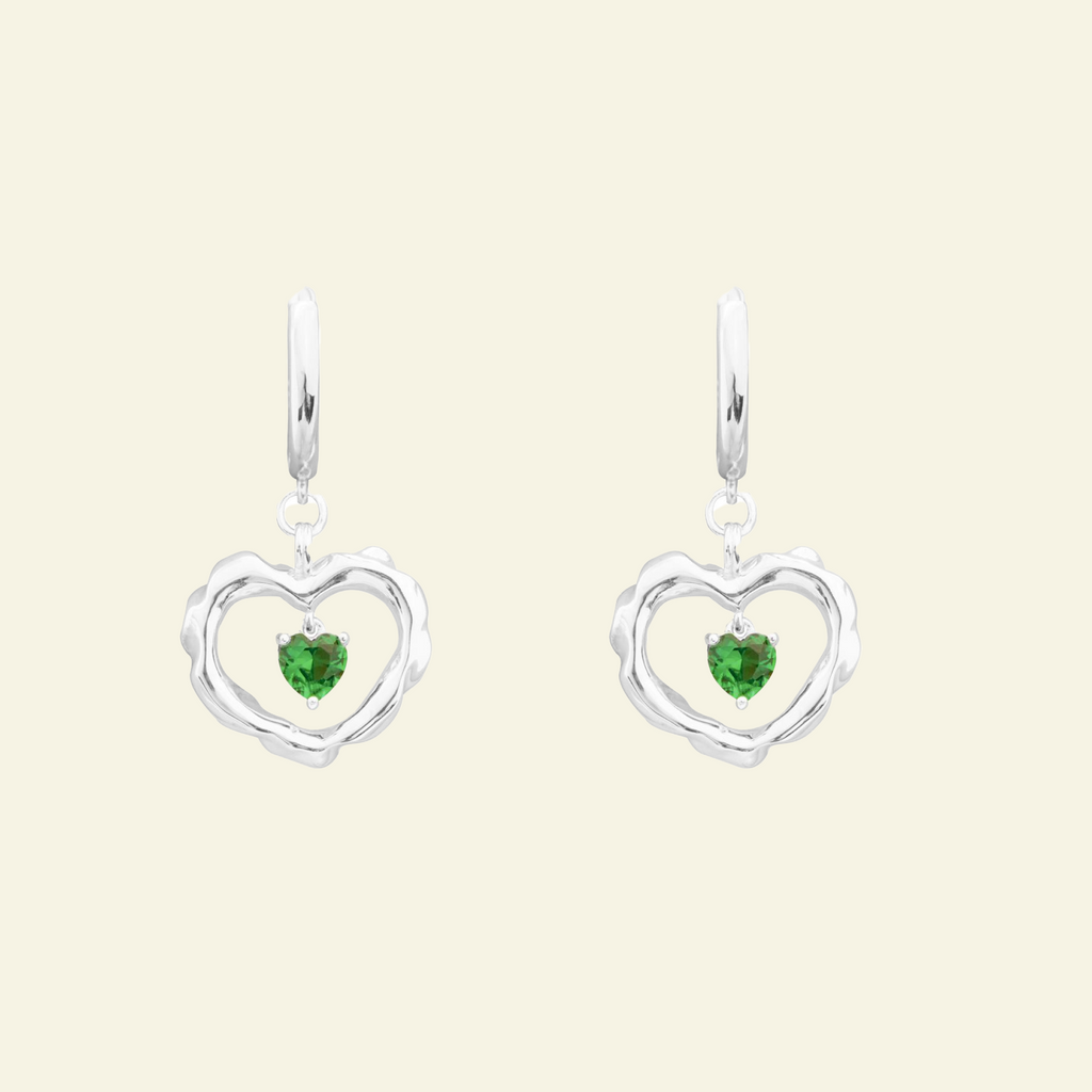 Smaragd Heart Earrings